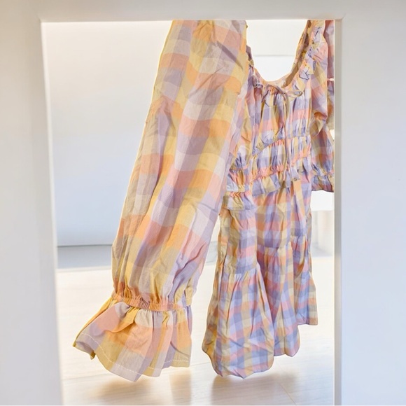 NEW Entro Pastel Gingham Pattern Dress Size Small - Picture 3 of 9